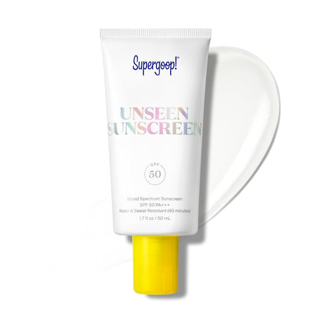 Supergoop! Unseen Sunscreen - Clear & Invisible Face Sunscreen + Broad Spectrum + Makeup-Gripping Primer - Weightless, Scentless, Oil Free - For All Skin Types & Tones