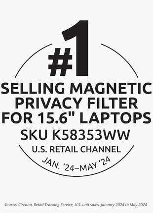 Kensington MagProTM Magnetic Laptop Privacy Screen 15.6 inch, Removable 16:9 Laptop Privacy Filter Shield, Anti-Glare, Blue Ray Reduction, Compatible with HP/Dell/Acer/Asus/Lenovo (K58353WW)