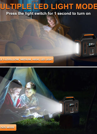 ALLWEI Portable Power Station 300W, 280Wh Solar Generator with 110V Pure Sine Wave AC Outlet, Backup Lithium Battery Generator for CPAP Outdoor RV Camping Emergency Home Use
