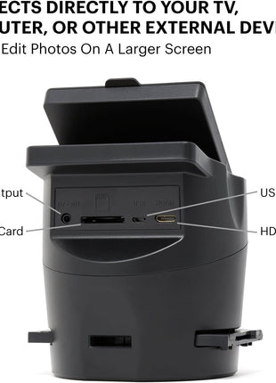 KODAK SCANZA Film & Slide Scanner, 3.5" LCD, 35mm, 126, 110, Super 8 & 8mm | Converts color/B&W negatives to 14MP/22MP JPEGs; SD up to 128GB (not included); HDMI, USB, video cable, AC adapter included