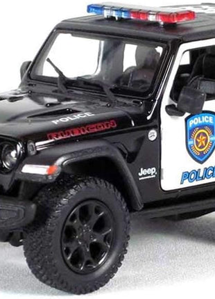 KiNSMART - Jeep Wrangler Rubicon Off Road 4x4 5 inch 1:34 Scale Die Cast Model Replica Toy Car (Rescue Police)