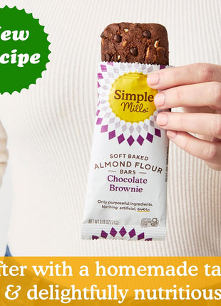 Simple Mills, Bar Almnd Flour Soft Baked Chocolate Brownie 5 Count, 5.99 Ounce