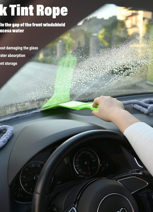 10 Feet Soft Water Absorbent Rope Tint Tools, Window Tint Film Install Water Drying Absorbed Rope, Automotive Windshield Rope Car Door Glass Cleaning Tool Prevent Liquid Spreading Barrier Rope Tool