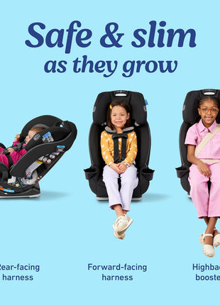 Graco Slimfit 3-in-1 Convertible Car Seat, Slim Car Seat with Space-Saving Design, Highback Booster Seat with 10-Position Headrest, Rear Facing and Forward Facing Carseat, Jarret