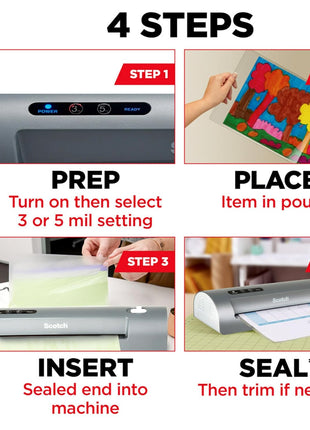 Scotch PRO TL906 Thermal, Laminator Machine, 1 Laminating Device, White/Blue, Laminate Recipe Cards, Photos, Documents, for Home, Office, or School Supplies, 9 in