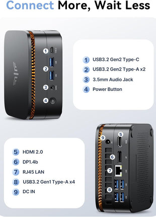 KAMRUI AK1PLUS Mini PC Computer, Intel Celeron N5095 (Up to 2.9GHz), 16GB RAM 256GB SSD, Dual 4K Mini Desktop Computer, Support 2.5'' SSD Expansion, WiFi, Bluetooth, Ethernet, Business Home Office PC