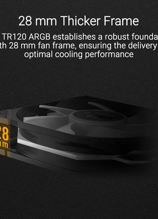 ASUS TUF Gaming TR120 ARGB Reverse Fan Black Triple Pack Higher Cooling Performance, Extra-Thick 28mm Frame, Double-Layer LED Array, Aura Sync, PWM, 2 Year Warranty