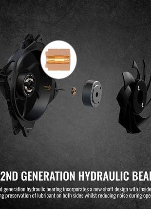 Thermaltake ToughFan 12 High Static Pressure 2000 PWM, Metal-Reinforced Motor Hub, Gen.2 Hydraulic Bearing 120mm Case/Radiator Fan (2 Pack) CL-F082-PL12BL-A Black