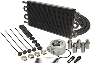 Derale 15502 Aluminum/Copper Universal Engine Oil Cooler Kit, Sandwich Adapter