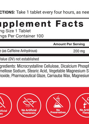 Force Factor Creatine Powder 60 Servings and Caffeine Tablets 100 Tablets - Creatine for Muscle Gain and Caffeine for Energy