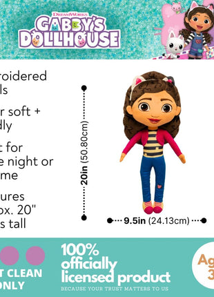 Franco DreamWorks Gabby's Dollhouse Kids Bedding Super Soft Plush Decorative Throw Cuddle Pillow, (Officially Licensed Product)
