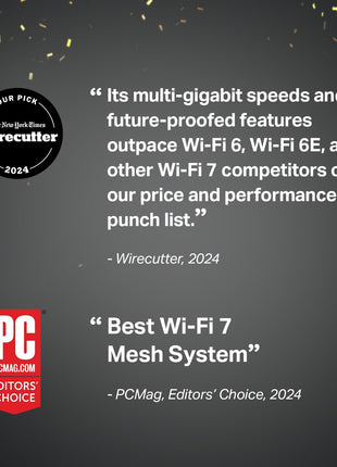 TP-Link Deco 7 Pro BE63 Tri-Band WiFi 7 BE10000 Whole Home Mesh System - 6-Stream 10 Gbps, 4x2.5G Ports Wired Backhaul, 4X Smart Internal Antennas, VPN, HomeShield, Free Expert Support (3-Pack)