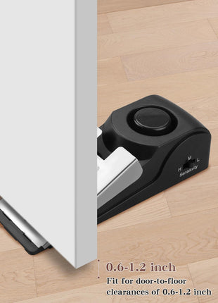 EMDMAK Door Stop Alarm with 120DB Siren Door Stop for Home & Travel (Black) (Pack of 2)