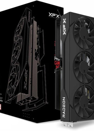 XFX Swift AMD Radeon RX 9060 XT OC Triple Fan Gaming Edition with 16GB GDDR6 HDMI 2xDP, RDNA 4 RX-96TS316B7, Graphics Card, Compatible with Desktop PCs