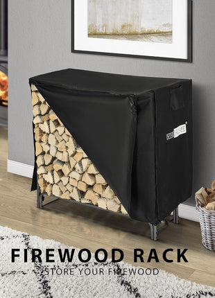 VIVOHOME 4ft Heavy Duty Indoor Outdoor Firewood Storage Log Rack and Cover Combo Set with Zipper