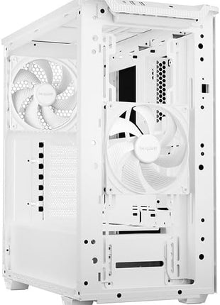be quiet! Pure Base 501 White PC case | 2 Preinstalled Quiet Fans | Mid Case | USB 3.2 Gen | Quiet PC Case