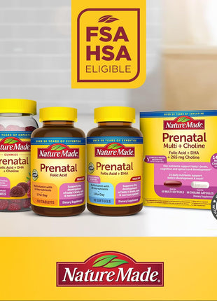 Nature Made Prenatal Vitamins for Women with Folic Acid + DHA, 110 Softgels | Prenatal Vitamin and Mineral Supplement for Daily Nutritional Support, With Folic Acid and 19 Other Nutrients, 110 Day Supply