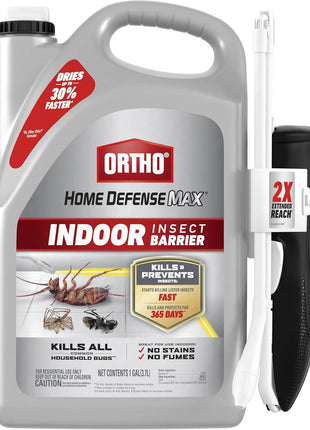 Ortho Home Defense Max Indoor Insect Barrier with Extended Reach Comfort Wand - Ready-To-Use Home Bug Spray, Kills Ants, Roaches, Spiders, Fleas and Ticks, 1 gal.