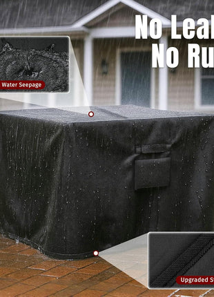 SHINESTAR Square Fire Pit Cover, Fits for 28-32 Inch Fire Pit Table, Waterproof and Windproof, 32 x 32 x 24 Inches, Black