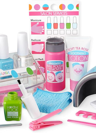 Melissa & Doug Love Your Look Pretend Nail Care Play Set – 20 Pieces for Mess-Free Play Mani-Pedis (Does NOT Contain Real Cosmetics), Pink