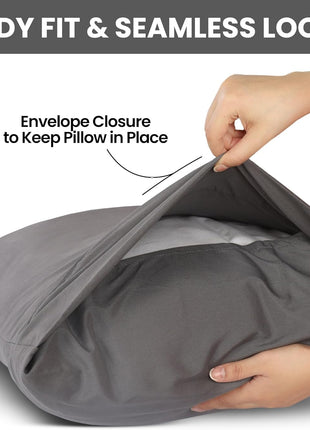 Utopia Bedding Pillow Cases Queen Size 2 Pack ??Soft Brushed Microfiber ??Envelope Closure ??Perfect for Hospitals, Hotels, Guest Rooms ??Oeko TEx Certified, 20x30 Inches (Grey)