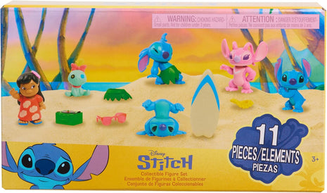 Disney Stitch Just Play Collectible Figure Set with Accessories | 11-pieces, 2-inch Figurines, Home Decoration, Kids Toys for Ages 3 Up, Collectible Toys