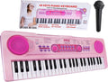 Pyle, Electric Keyboard 49 Keys-Portable Digital Musical Karaoke Piano Keyboard-100 Tunes/Rhythms, 50 Demos, Rechargeable Battery-Wired Microphone-Beginners Kids Adult Pink PKBRD4912PK.3