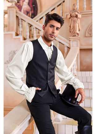 Bbalizko Mens Pirate Shirt Ruffle Victorian Renaissance Steampunk Vampire Poet Shirts Gothic Medieval Costume