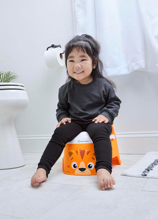 Baby Einstein Tinkle and Reveal Tiger Potty Training Toilet, Non-Skid Toddler Potty, Removable Bowl, Ages 18+ Months