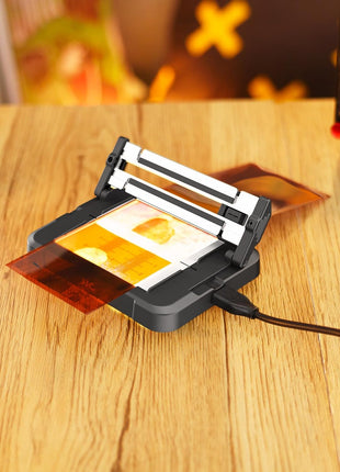 JJC Negative Slide Film Cutter for 35mm 120 Format Strips for Clean Cutting | Negative Cutter with 11-Level Brightness LED Backlight, USB-C Charging, Precision Marks to Assist with Cutting, Iron Base
