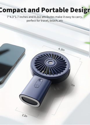 Otlonpe Handheld Misting Fan Portable, Small Personal Hand Held Rechargeable Mist Fan Water Spray, 4000mAh Battery Operated Hand Mister Fans 3-Speed, 4-15 Hrs Runtime for Travel Home Office Outdoor