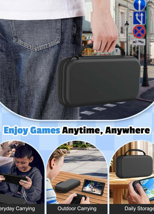 MoKo Carrying Case for Nintendo Switch 2(2025), Protective Hard Shell Portable Travel Carry Case Pouch holds 10 Cartridges with Pockets for Switch 2 Accessories and Games, Black