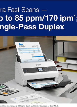 Epson Workforce DS-970 Sheetfed Scanner - 600 dpi Optical,White