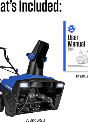 Westinghouse WSnow20 Corded Snow Blower 20 Inch, Steel Auger, Dual LED Lights, 1800 Watt Motor, Electric Snow Blower with 25ft Throwing Distance, Plows 680lbs/min, Adjustable Chute