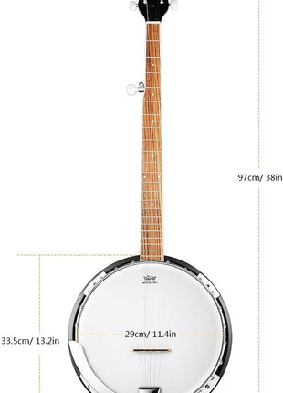 Vangoa Banjo 5 String Full Size Banjos Set with Resonator, Remo Head, Beginner Banjo Kit with Closed Back, Premium Accessories for Adults, Teenager
