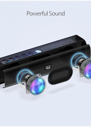 Adesso Xtream S5 USB Sound Bar Speaker for PC Desktop 5W x 2, Black