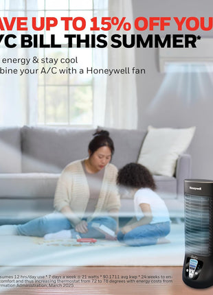 Honeywell QuietSet Personal Table Fan, Oscillating Personal Desk Fan with Quiet Operation, 4 Levels of Power and Sound, Black, HTF210B
