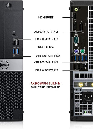 Dell OptiPlex 5050 Desktop Computers with 24" Monitor PC Bundle,Intel i7-6700 3.4GHz,32GB DDR4 Ram New 512GB M.2 NVMe SSD,Intel AX200 Built-in WiFi 6,Bluetooth 5.2,HDMI,Windows 11 Pro (Renewed)