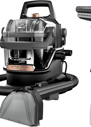BISSELL Little Green HydroSteam Portable Carpet Cleaner, 3618 | HydroSteam technology combines hot water and steam; multi-purpose upholstery & car/auto detailing