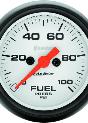 Auto Meter 5763 Phantom Electric Fuel Pressure Gauge, 2-1/16 inch (52.4mm)