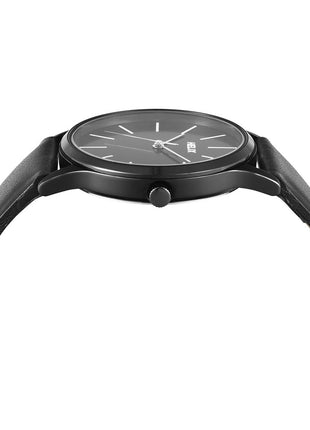 Helix by Timex Analog Watch for Man with Black Round Dial & Black Leather Strap Band Water Resistant Men's Wrist Watches - TW054HG04