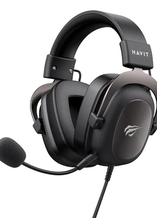 havit H2002d Gaming Headsets for PS4,PC, 53MM Drivers Surround Sound PS5 Headset with Mic Gaming Headphones with Mic Durable Aluminum Frame Valentines Gifts for Men