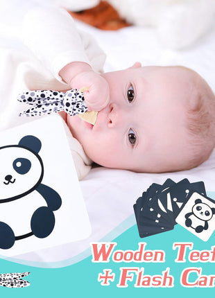vocheer High Contrast Baby Toys for Newborn, 6-in-1 Sensory Set Gift | 21Pcs Montessori Early Educational Learning Kit, Black and White Baby Toys, for 0-3 Months