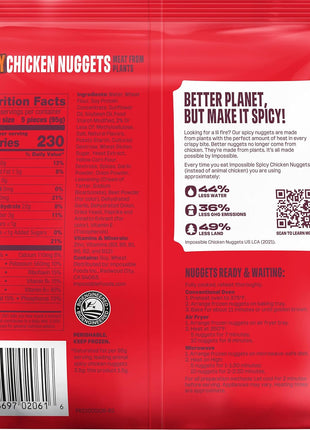 Impossible, Frozen Chicken Nuggets Spicy Plant Based, 13.5 Ounce