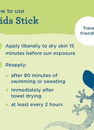 Blue Lizard Kids Mineral SPF 50 Sunscreen Stick, Zinc Oxide, 100% Mineral Actives, Developed for Kids' Sensitive Skin, TSA-Friendly, Vegan, Paraben-free, Fragrance-Free, 0.5 oz