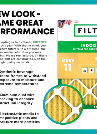 Filterbuy 20x20x1 Air Filter MERV 11 (MPR 1200) Allergen Defense Replacement (6-Pack), Electrostatic Pleated HVAC AC Furnace Filters, Made in USA (Actual Size: 19.50 x 19.50 x 0.75)