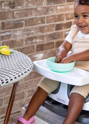 Ingenuity Baby Base 2-in-1 Booster Feeding and Floor Seat with Self-Storing Tray - Slate