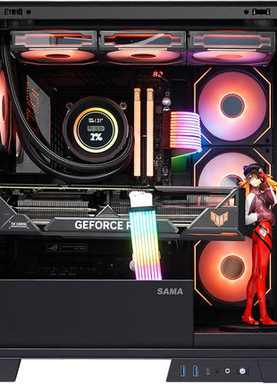 Sama Neview 2351 Black Dual USB3.0 and Type C Tempered Glass ATX Mid Tower