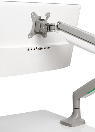 Kensington SmartFit One-Touch Monitor Arm – Height Adjustable Gas Spring for Single Monitor, 13′′–32′′, 360° Rotation, ±90° Tilt, Cable Management – White (K55470WW)