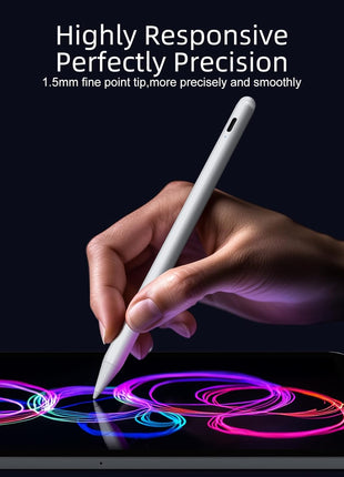 Stylus Pen for iPad 6th-11th Generation-2X Fast Charge Active Pencil Compatible with 2018-2025 Apple iPad Pro 11 inch/12.9 inch/M4, iPad Air 3/4/5/M2/M3,iPad mini 5/6 Gen-White